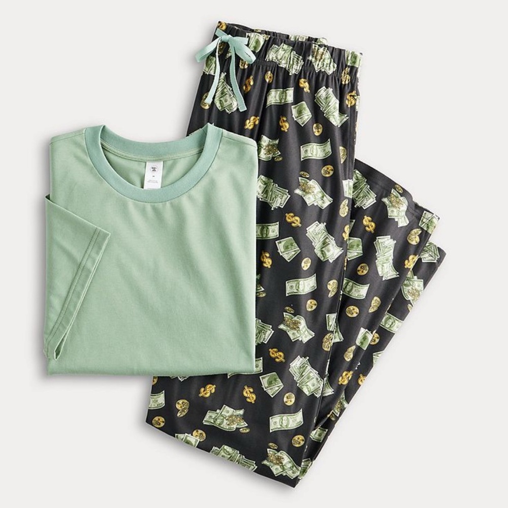 Men’s PJs + Pancakes Pajama T-shirt & Cash Money Print Pajama Pants Set